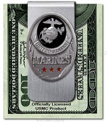 MARINE CORPS STAINLESS STEEL MONEY CLIP – MILITARY USMC – SEMPER FI – FREE SHIP’