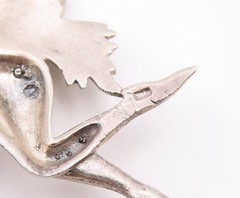 925 Sterling Silver Vintage Pendant Etched Winged Fairy Angel Figurine PT26295