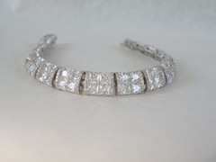 Vera Wang Sterling Silver 925 2 Row CZ Tennis Bracelet Fits 7.5″