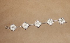 Vtg Sterling Silver Art Nouveau Floral Set Earrings clip-Bracelet 6.5″- Ring 5.5