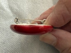 Vintage Flying Colors Ceramic Painted Red Apple Pin – RARE