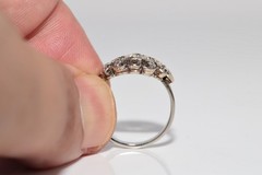 Antique Circa 1920s 18k Gold Art Deco Natural Diamond Decorated Ring