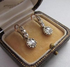 Art Deco Style Round Cut Lab Created Diamond Wedding 14K White Gold FN Earrings