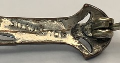 Antique Signed Sterling Top 925 Art Deco Rhinestone Paste 2.75” Bar Pin Brooch