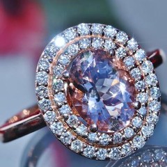 Effy 14k rose gold ring 2.15ct morganite diamond size 7 vintage 4.75gr N3040C