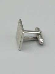 Vintage Anson Men’s Brushed Finish Bullet Back Silver Tone Cufflinks