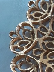 Gold Toned Filigree Pendant Unmarked 2.5 Inches Long