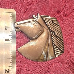 Vintage Laurel Burch Wild Stallion Art Deco Inspired Silver Tone Horse Brooch