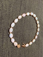 Vintage SOLID 14KT Gold Stamped 7″ Bracelet 5.2 Grams Opal New Old Stock