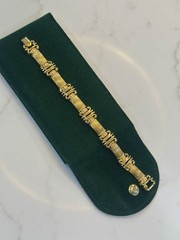 Crown Trifari 7” Bracelet Set: Egyptian Turquoise & Etruscan Link Revival Theme