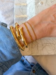 Vintage Flat Curb Link 14k Yellow Gold Bracelet