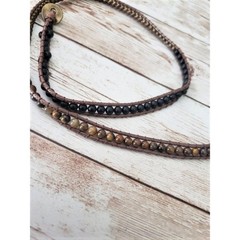 Vintage Necklace Unusual Cord with Beaded Center
