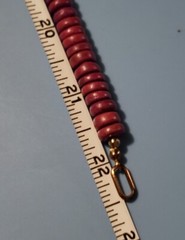 VTG Colored Wooden Beads Necklace Asymmetrical Statement 1990s Pink Blue Boho