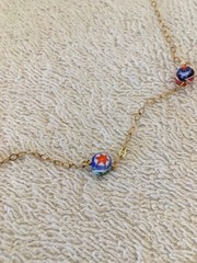 Vintage Millefiori Necklace Marked Gold Filled 12K 1/20 Estate Piece