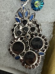 🌟Rare Book Set🌟Juliana D&E Peacock Blue Margarita Rhinestone Pendant Earrings