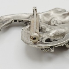 Fable Safari Africa Animal 3D Sculpted Pewter Silver Tone Collage Vtg Brooch Pin