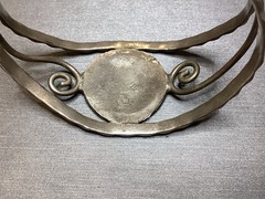 VINTAGE ALPACA MEXICO INLAY STYLE CUFF BRACELET JEWELRY