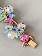 Vintage Verified JULIANA D&E Pastel Glass Beads Bracelet Brooch Earring Set