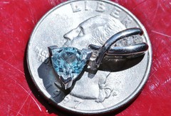 10k white gold pendant 1.07ct aquamarine diamond solitaire 1.50gr Leer Gem N363A