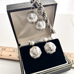 Vintage Celebrity Bracelet Earring Set Faux Pearls Wedding Baubles Dangling