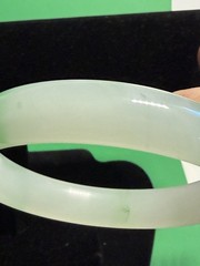 white and green nephrite jade bangle bracelet