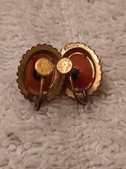 VINTAGE 1/20 14k GOLD FILLED CAMEO SCREW IN EARRINGS