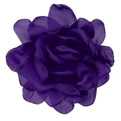 4.7″ Silk Satin Flower Brooch Pin Large Peony Floral Lapel Pin Deep Purple