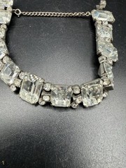 Vintage Eisenberg Crystal Rhinestone Sterling Silver Clasp Heavy Bracelet 7.5”