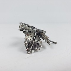 JC Penny Crown Trifari Leaf Silver Jewelry Broach