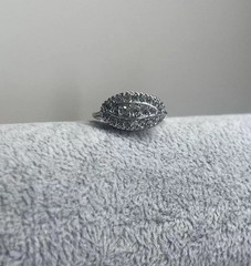 18k White gold HGE Heavy Gold Electroplated Cz Rhinestone Ring Vintage Size 7