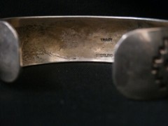 Unique Vintage Sterling Silver Aztec Engraved Cuff Bracelet. Make Offer! #g56