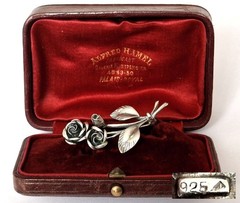 Brooch Branch Rose Flowers 925 Silver THEODOR KLOTZ Pforzheim “TEKA” Z751