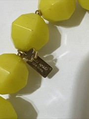 Vintage Kate Spade Faceted Beaded Necklace 32” in Bright Yellow Cut To The Chase