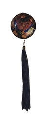 Vintage cloisonne butterfly Pendant And Tassel Almost 2 Inches