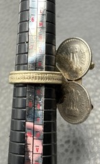 Vintage Silver Tone Coin Ring Adjustable Four Coin Design Indian Bohemian Sz 8