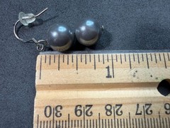 6.32g Vintage Sterling Silver 925 Double Bead Dangle Drop Earrings M