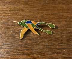 Vintage Brooch Pin Lot (6) Fish Crabs Butterfly Enamel Gold Tone