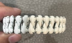 Vintage Silver Tone White Rhinestone Expandable Bracelet