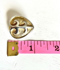 Erwin Pearl Vintage Gold & Silver Heart Clip On Earrings Royalcore Sparkle Chic
