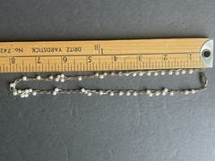 Vintage Faux Pearl Braided Necklace Woven Chain Gold Tone Career Wedding