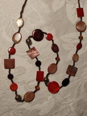 9 Piece Vintage Necklace Lot Glass And Natural Stone Variety Length 1 Anklet