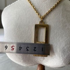 Lanvin Paris Vintage Necklace Pendant Gold Tone L-58cm
