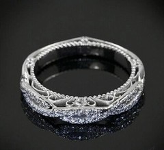 Half Eternity Twisted Lab Created Diamond Wedding 14Ct White Gold Finish Band