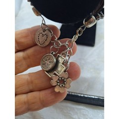 Boho Beaded Charm Bracelet On Cord Gypsy Cha-Cha Multi Strand Mixed Media