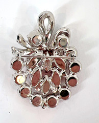 EISENBERG ICE Pink & Clear Rhinestone Brooch & Earrings Set w/Bow Accent