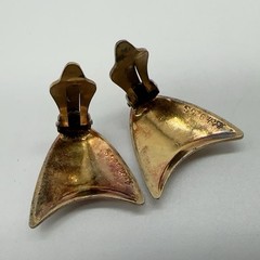 VTG Albert Scharning Norway Sterling White Enamel Clip-On Earrings 4g #bfi