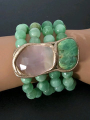 ESTROSIA Milano Italy Semi-precious Gemstone Multi-strand Bracelet