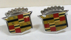 Retro Cadillac Car Emblem Cufflinks Crest Sterling Silver General Motors Vtg
