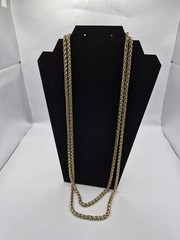 Long Gold Tone chain necklace Vintage Flapper style often worn double 56in