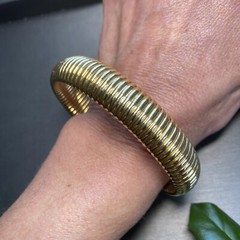 Monet Vintage Tubogas Bangle Bracelet Estate Jewelry Pre-Owned 1960s